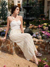 Uhlyne Elegant Floral Print Waist Tie Skirt